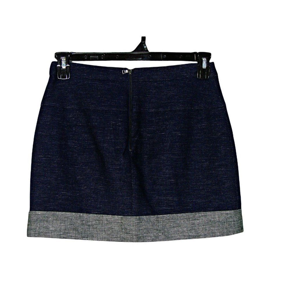 BCBG Maxazria Womens Denim Alden Blocked Hem Straight Skirt Blue Gray Wash Sz 4 - Picture 3 of 12